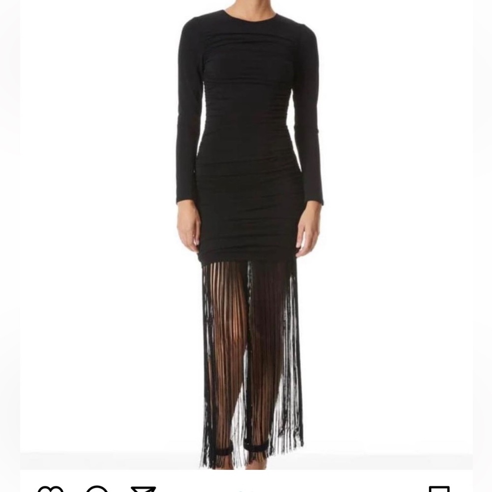 Tight Alice and Olivia midi dress with fringe